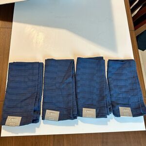 Aman Navy Blue Napkins Cloth Washable 100% Cotton 20x20" Dinner Napkins Set Of 4